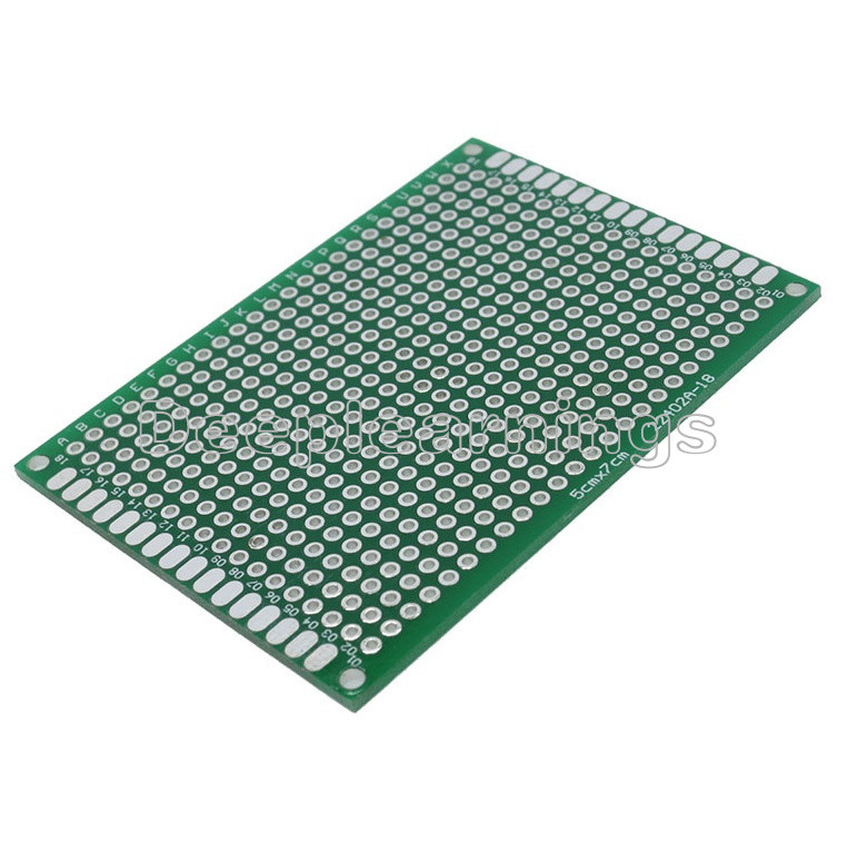 Double Side Prototype PCB Tinned Universal Breadboard 5x7 cm 50mmx70mm FR4
