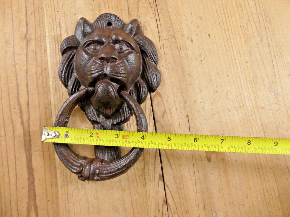 Cast Iron Door Knocker *CASTING DEFECT* Antique Style Rustic LION HEAD