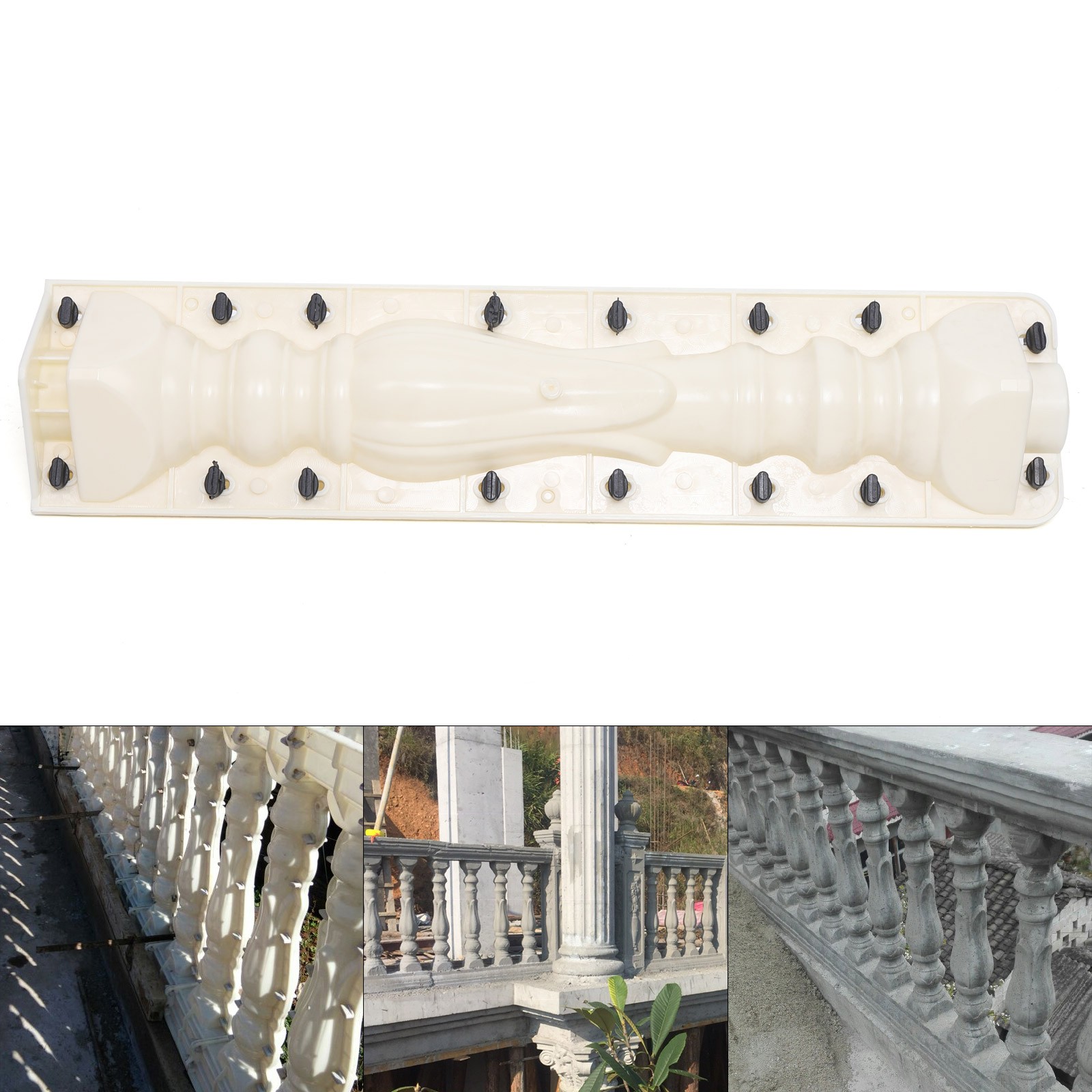 White 27.6 in Railing Mould Balustrade Mold Column Suitable For Concrete Plaster