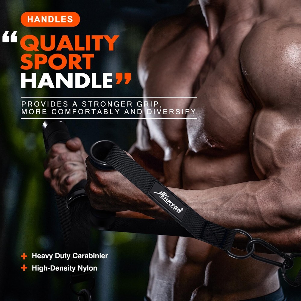 HPYGN Exercise Handles, Gym Handles for Cable Machine, Black