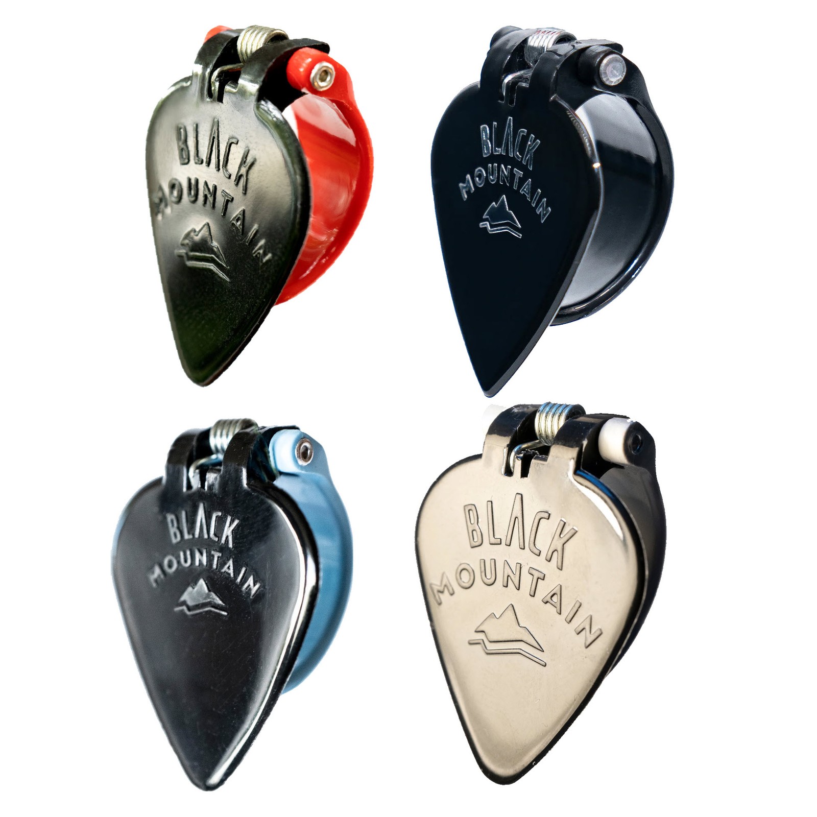 4X BLACK MOUNTAIN Spring Loaded Guitar Thumb Picks | Variety Pack Right Handed