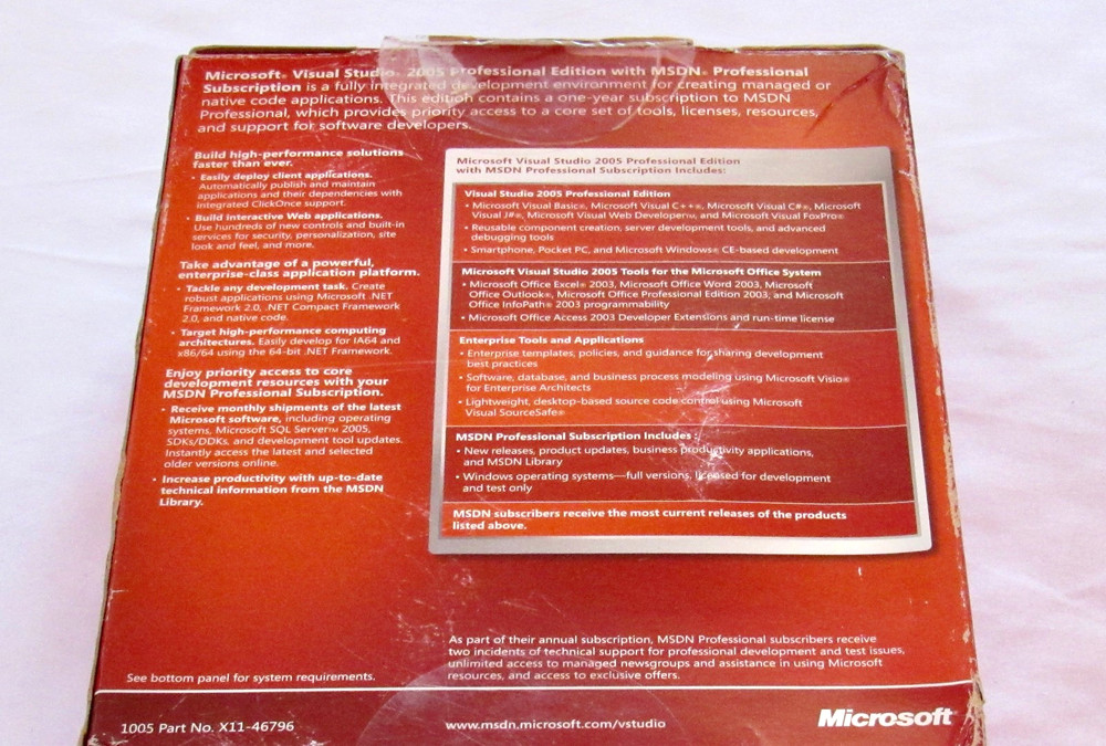 Microsoft Visual Studio 2005 Professional Edition MSDN - Sub Renewal + POSTERS