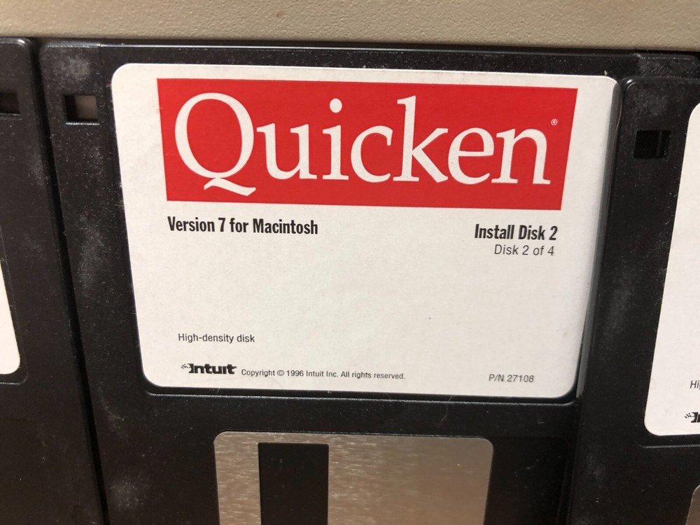 Quicken Version 7 Software 3-1/2" disks - vintage Mac software