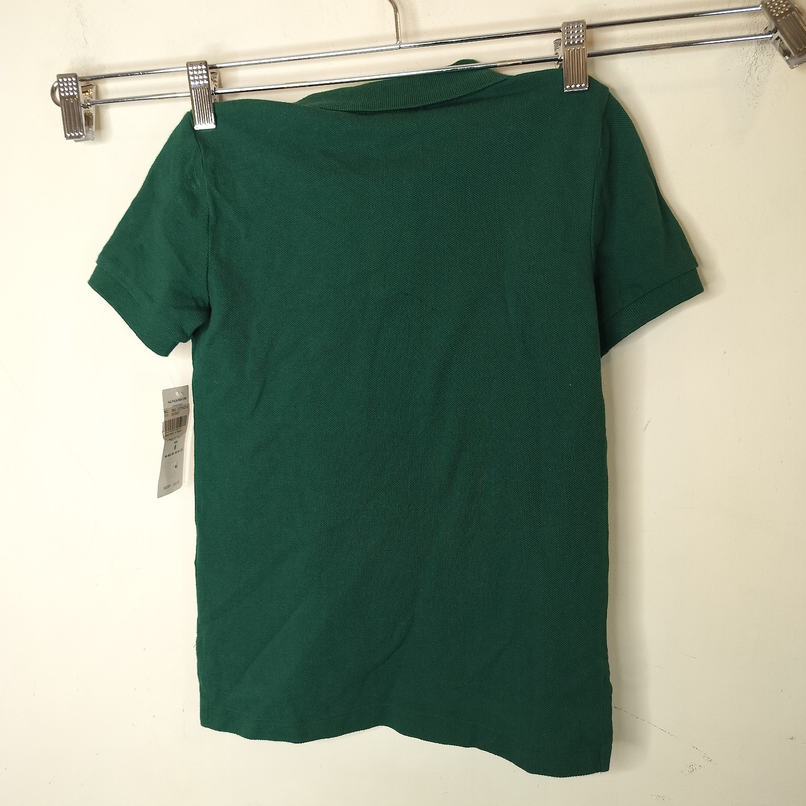 Polo Ralph Lauren Boys Polo Shirt Size 6 Short Sleeve Green Cotton NEW