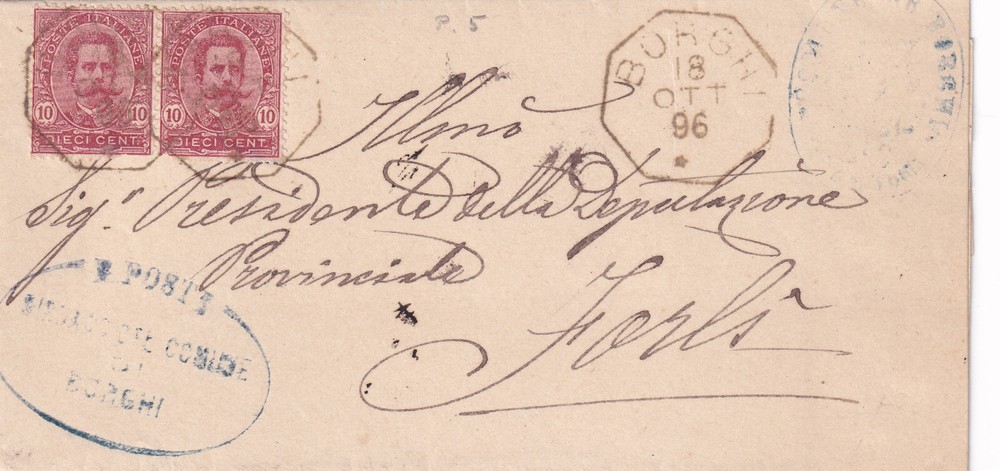 TT577-Romagna-Borghi Annullo Ottagonale Su Piego X Forli'