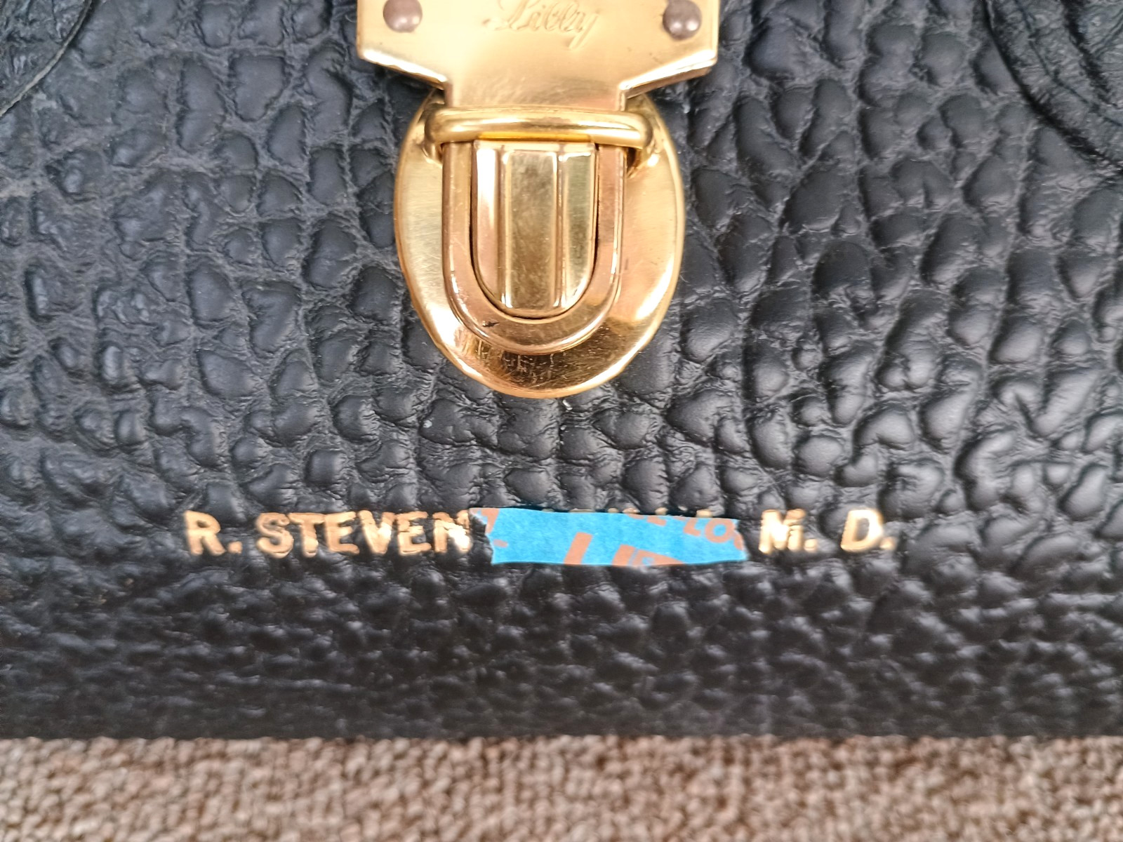 Vintage Leather Lilly Doctors MD Bag Hewlett Packard-RS Stethoscope WA Otoscope