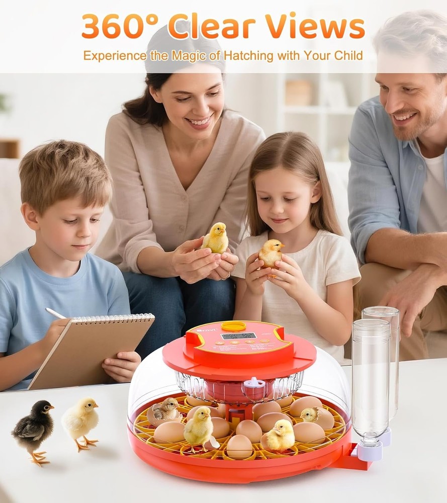 18 Egg Incubator with Automatic Egg Turning, Digital Temperature Humidity Contro