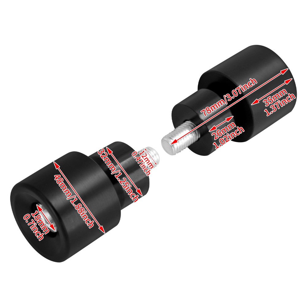 2x Black Engine Protective Guards Crashs Bars M12 End Balls Protector For Harley