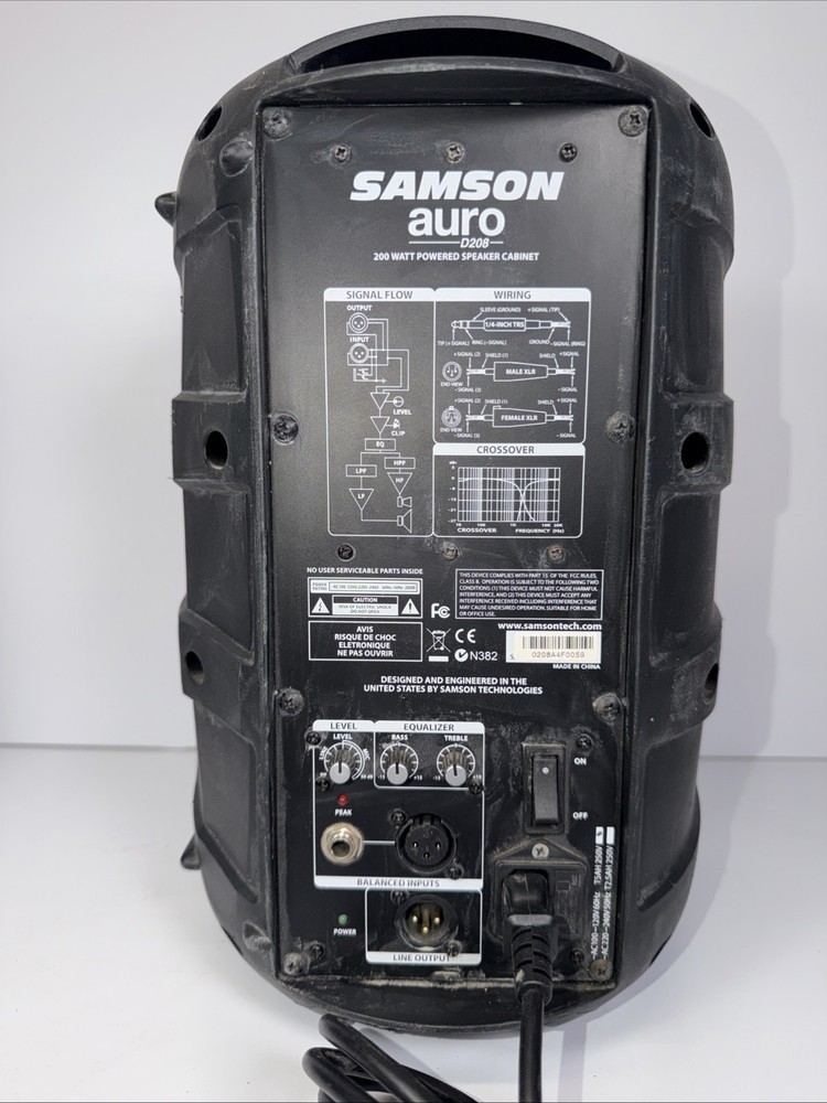 Samson AURO-D208 8 Active 2-Way Speaker, 200W Replacement Speaker