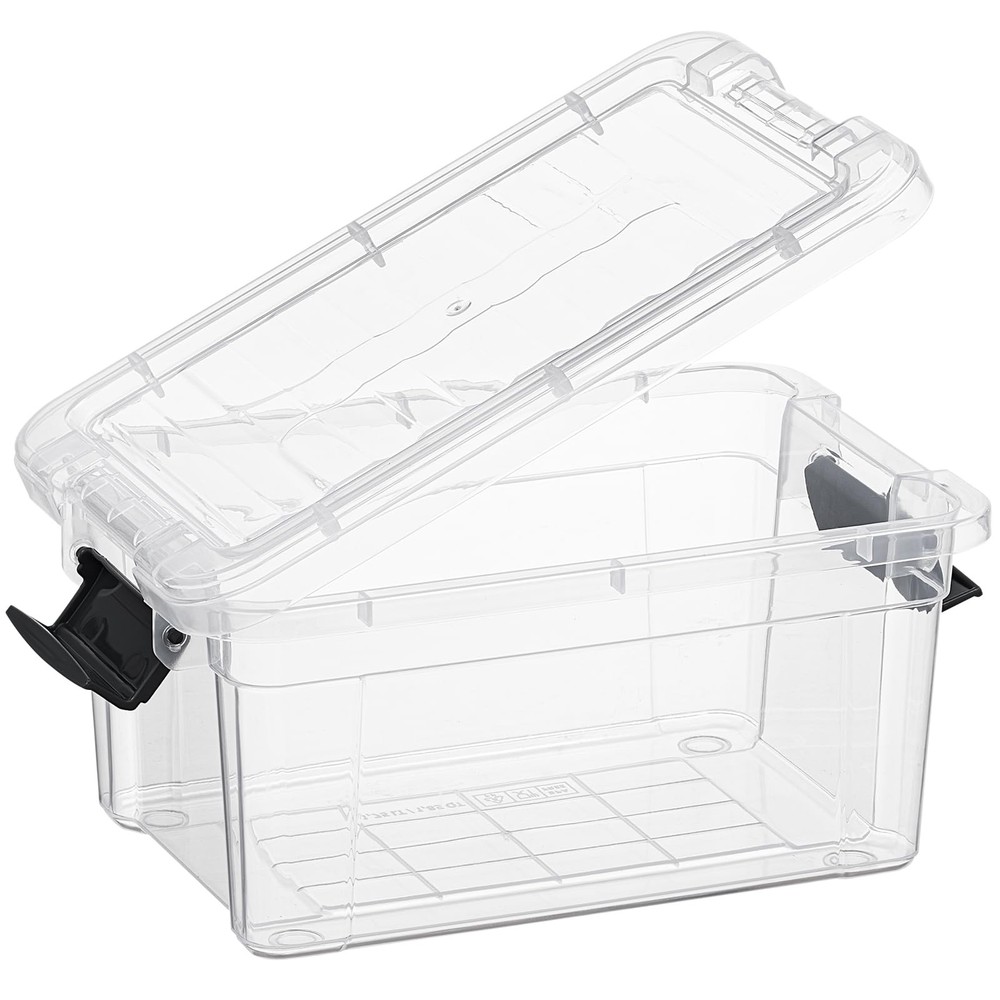 Superio Upgraded 2 Quart Clear Storage Bin Stackable Lightweight Container