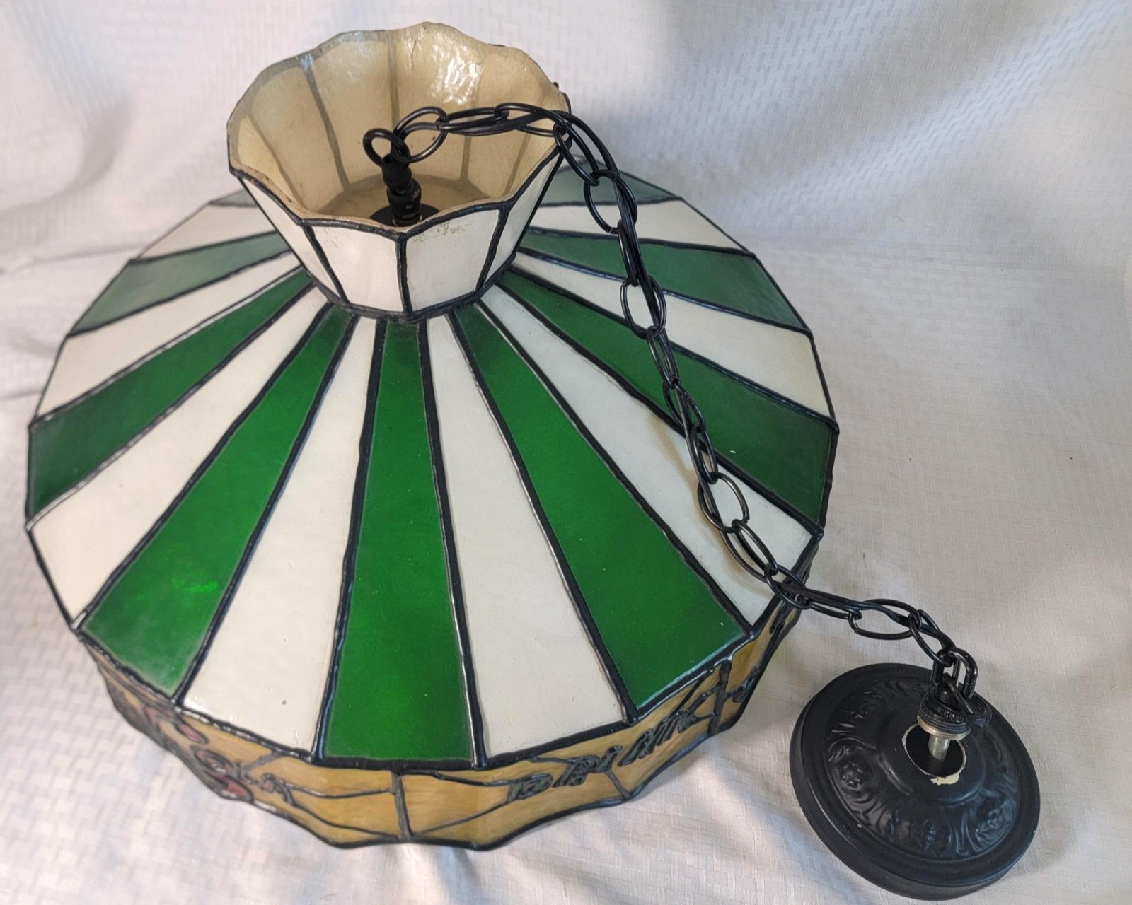 Vintage Pepsi Faux Stained Glass Resin / Plastic Hanging Light Lamp - VGC