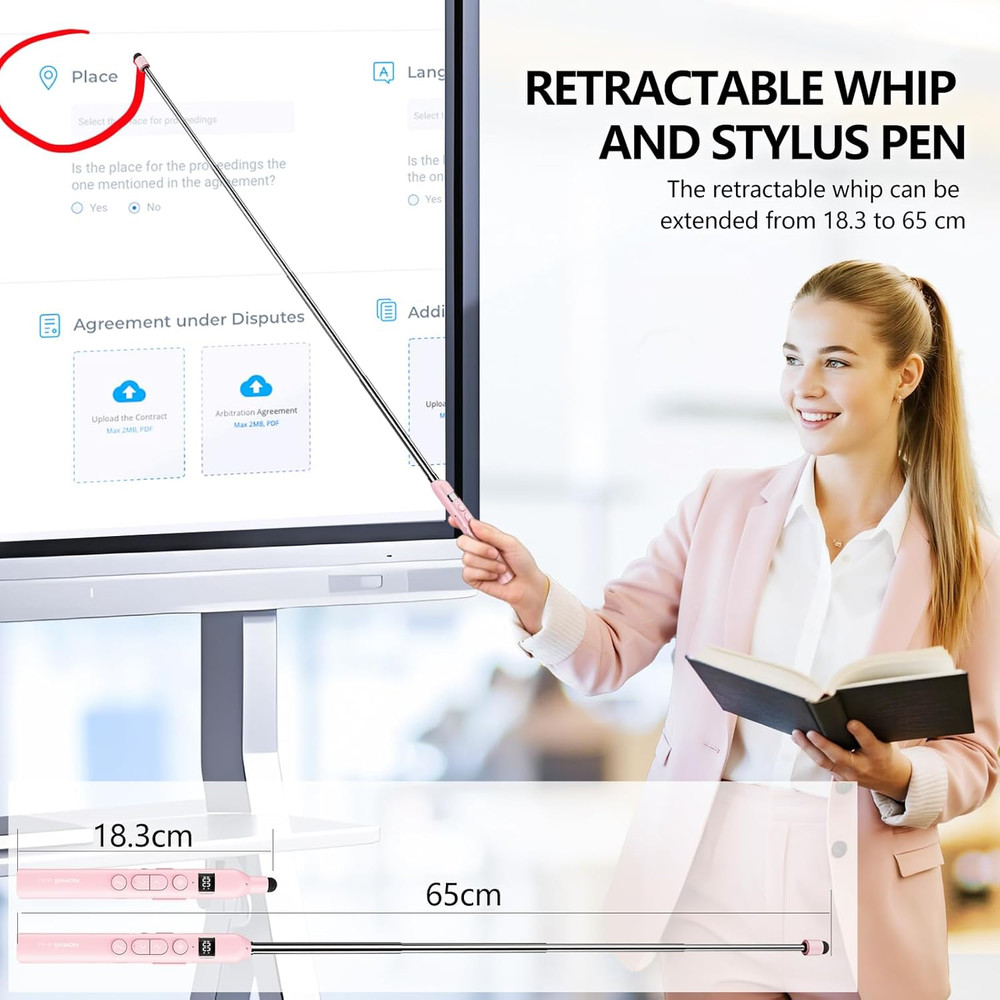 Norwii N21 Bluetooth Presentation Clicker with Telescopic Teaching Pointer, Pres