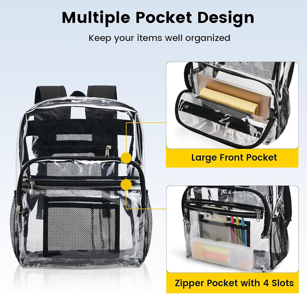 Clear Backpack Heavy Duty - Clear Bookbag Large See through Backpack Plastic Tra