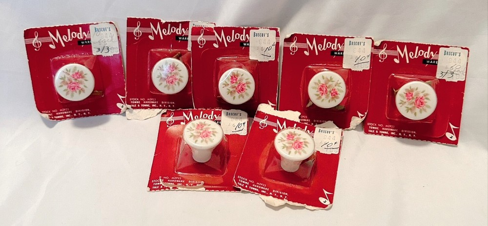 🛠️ Melody Ware Yale & Towne 🔩 MCM 1" Cabinet Knobs (7) – NEW ✨
