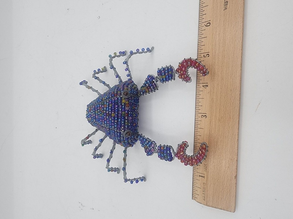 Handmade Wire and Beaded crab Figurine Decor