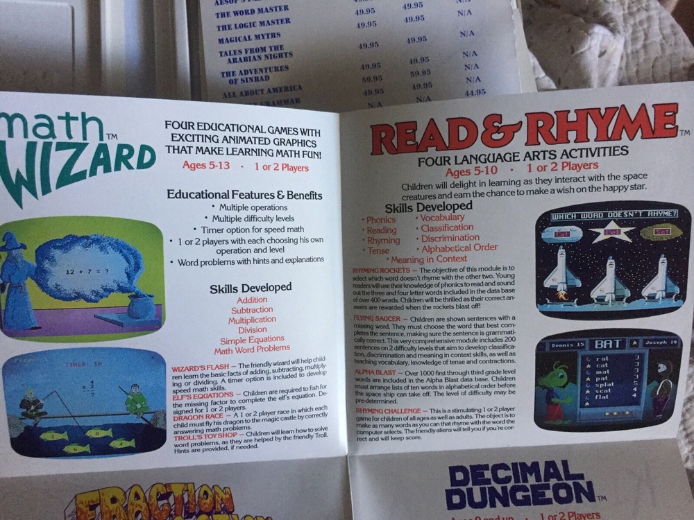 READ & RHYME by Unicorn for Atari ST/Mega/TT NEW disk