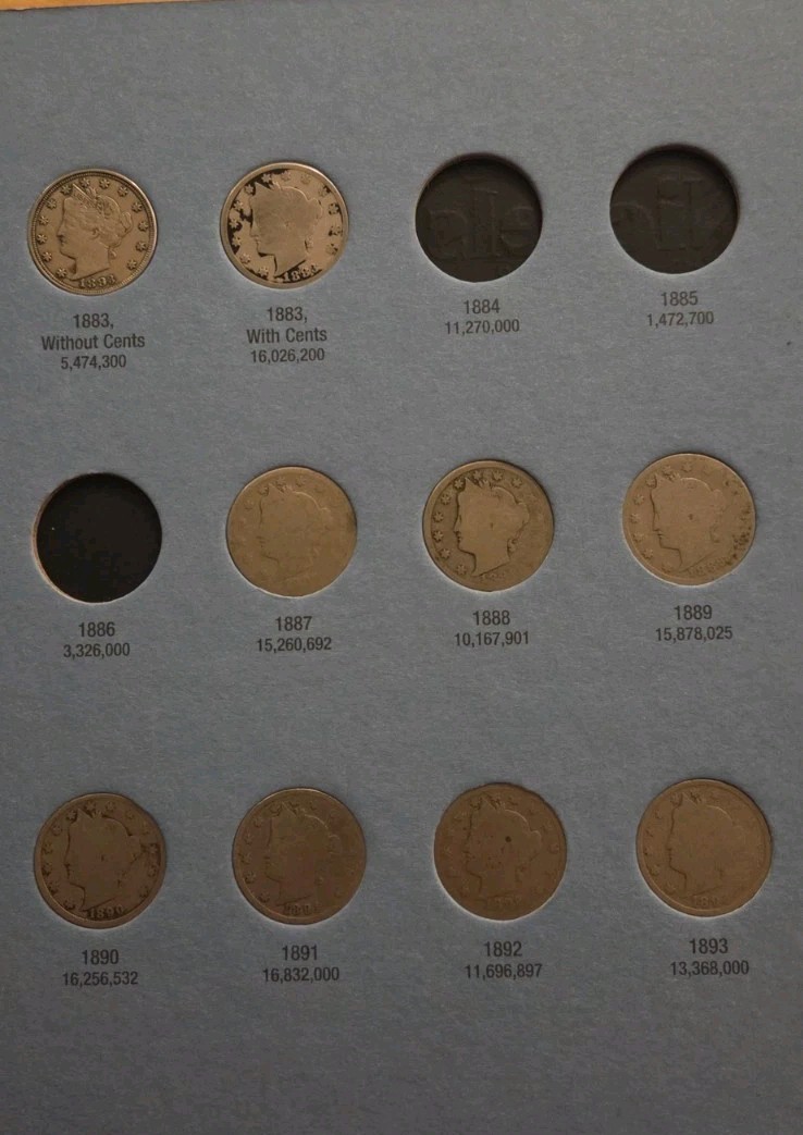 1883-1912 NEAR COMPLETE LIBERTY V NICKEL SET - 30 G-XF COINS (ONLY MISSING 3)
