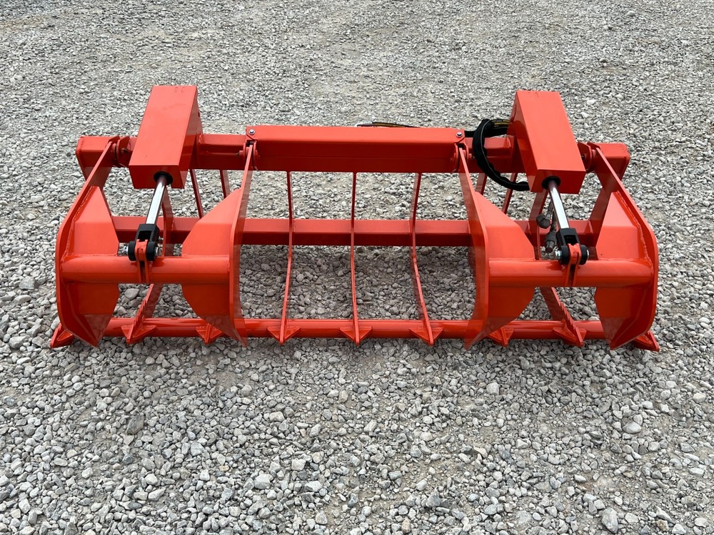 72" Root Grapple Bucket and 42" Long Pallet Forks Attachment Combo Quick Attach