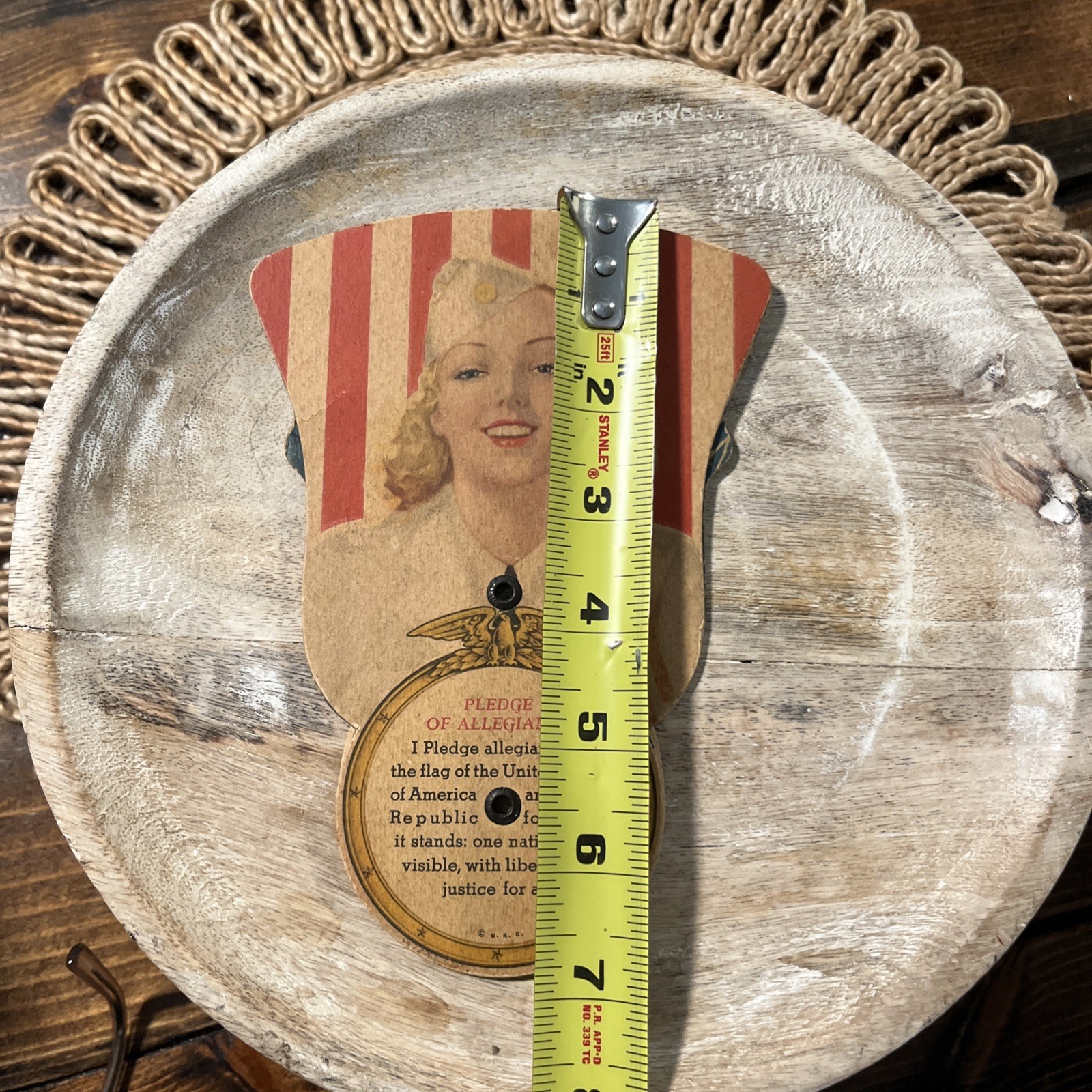 WWII WW2 Patriotic Hand Fan Pledge of Allegiance Advertising Promo Vintage 1940s