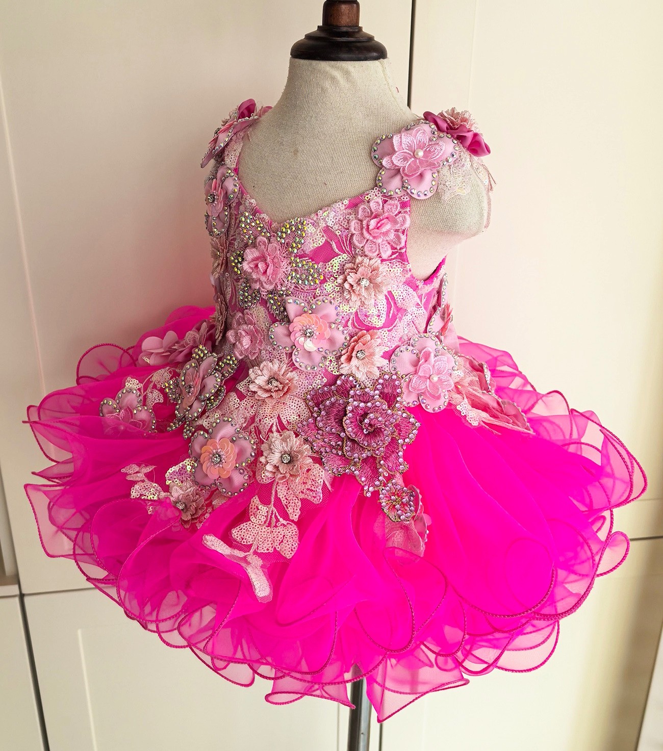 Jenniferwu Infant Toddler Baby Girl Handmade Beaded Birthday Princess Dress