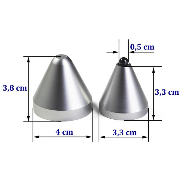 Cold Ray Ceramic Black & Ceramic Silver 4 per box Vibration Control Cones