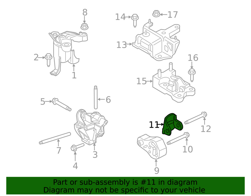 Genuine Ford Engine Support Rod Bracket AE8Z-6E042-C