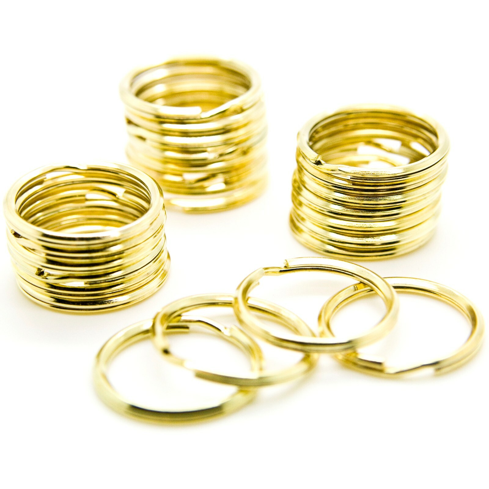 LOT OF 100 pcs KEY CHAIN SPLIT RING 1" (24mm) ~ GOLD