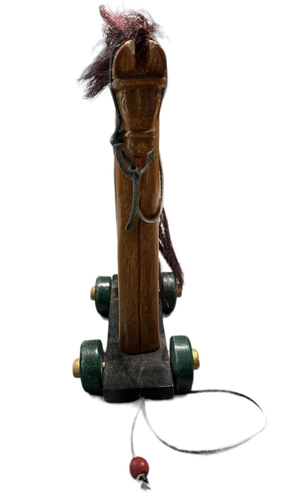 Vintage Horse On Wheels With Pull String