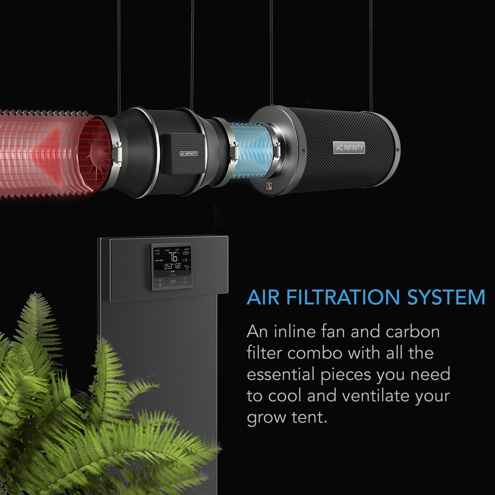 Air Filtration Kit PRO 8", Inline Fan with Smart Controller, Filter and Ducting