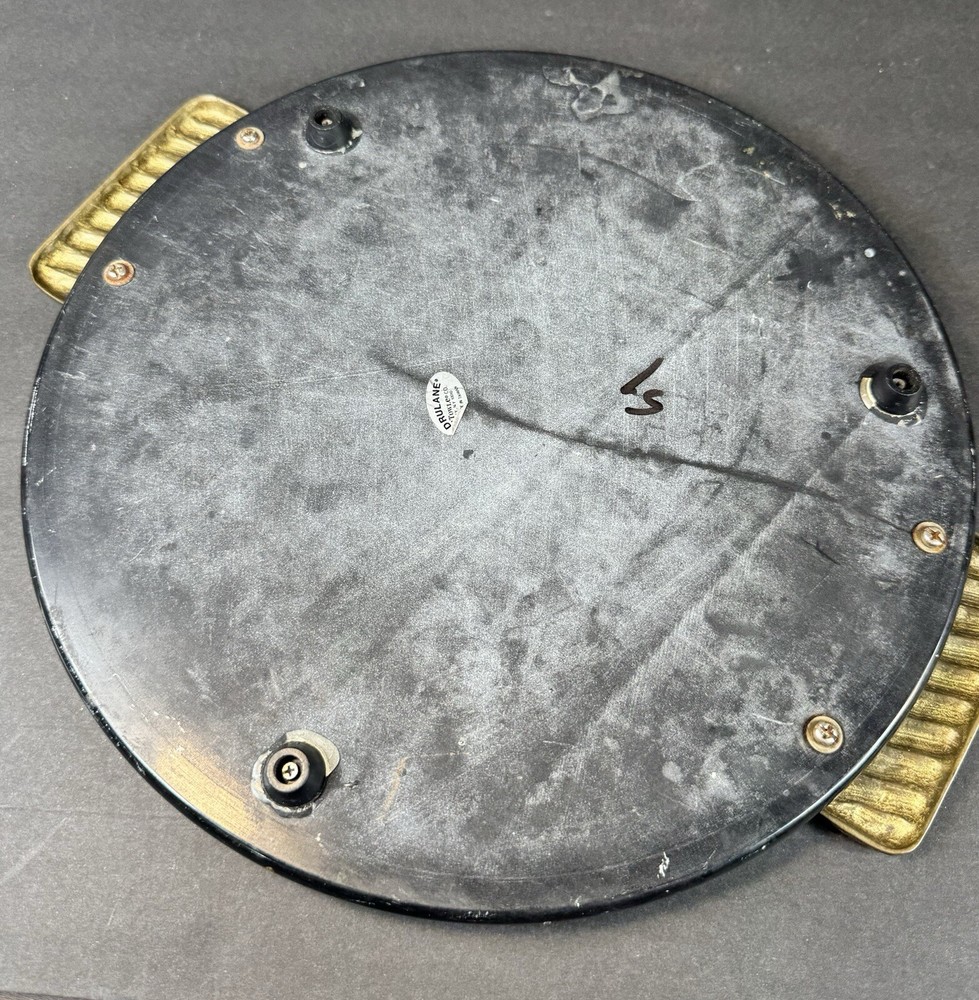 Decorative Round Marvel Tray With Brass Handles