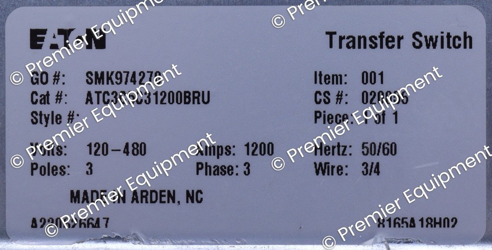 EATON ATC-300+ 6D32360G45 AUTOMATIC TRANSFER SWITCH CONTROLLER