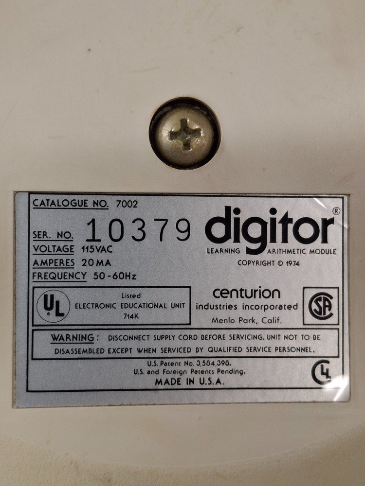 1974 Centurion Dedicated Educational Computer Digitor in Box AS IS See Desc!