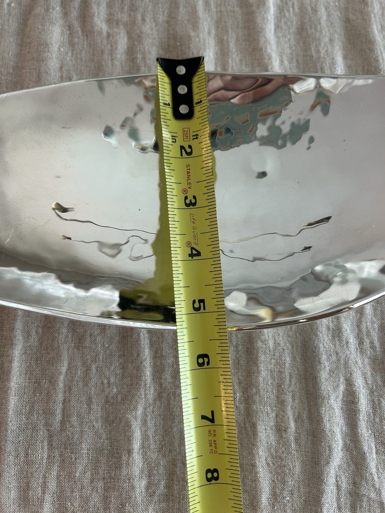 Hand wrought Belleza Mexico Curvy Wavy Silver Plated Footed Decorative Bowl 11”