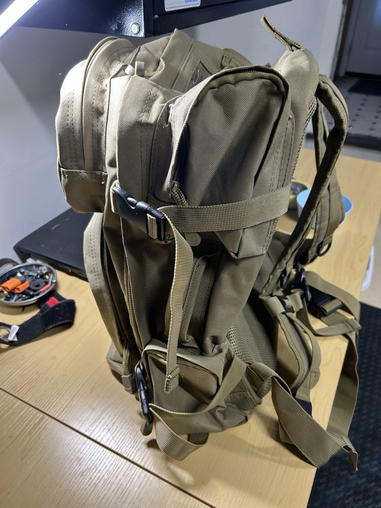 Smith & Wesson M&P Tactical Backpack Tan Nylon MOLLE Webbing Adjustable Straps