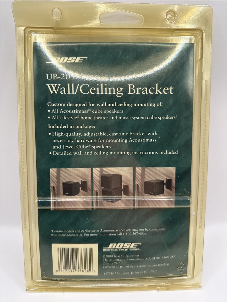 Genuine Bose UB-20B Wall/Ceiling Bracket Speaker Mount, Black NEW