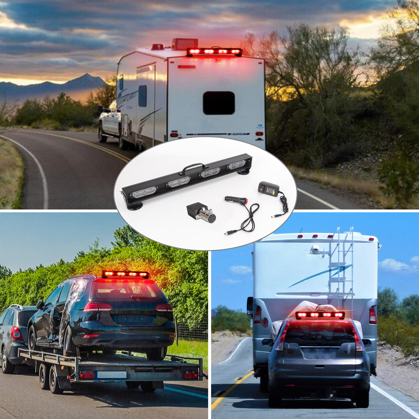22" WIRELESS TOW LIGHT BAR TRAFFIC ADVISOR FOR TOW TRUCK WRECKER TRAILER