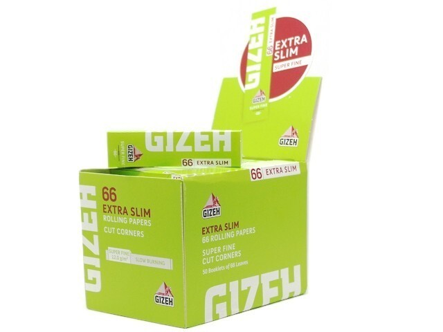 Gizeh Extra Slim Fine Rolling Papers Cut Corners 2x Full Box = 100 Booklets