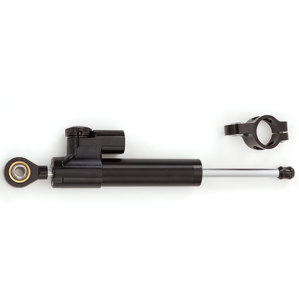 CNC Aluminum Motorcycle Steering Damper Stabilizer Linear Reversed Control Black