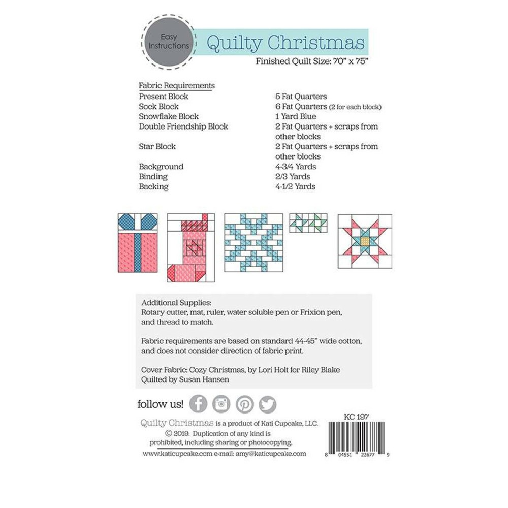 "Quilty Christmas" Quilt Pattern by Amy Hamberlin for Kati Cupcake