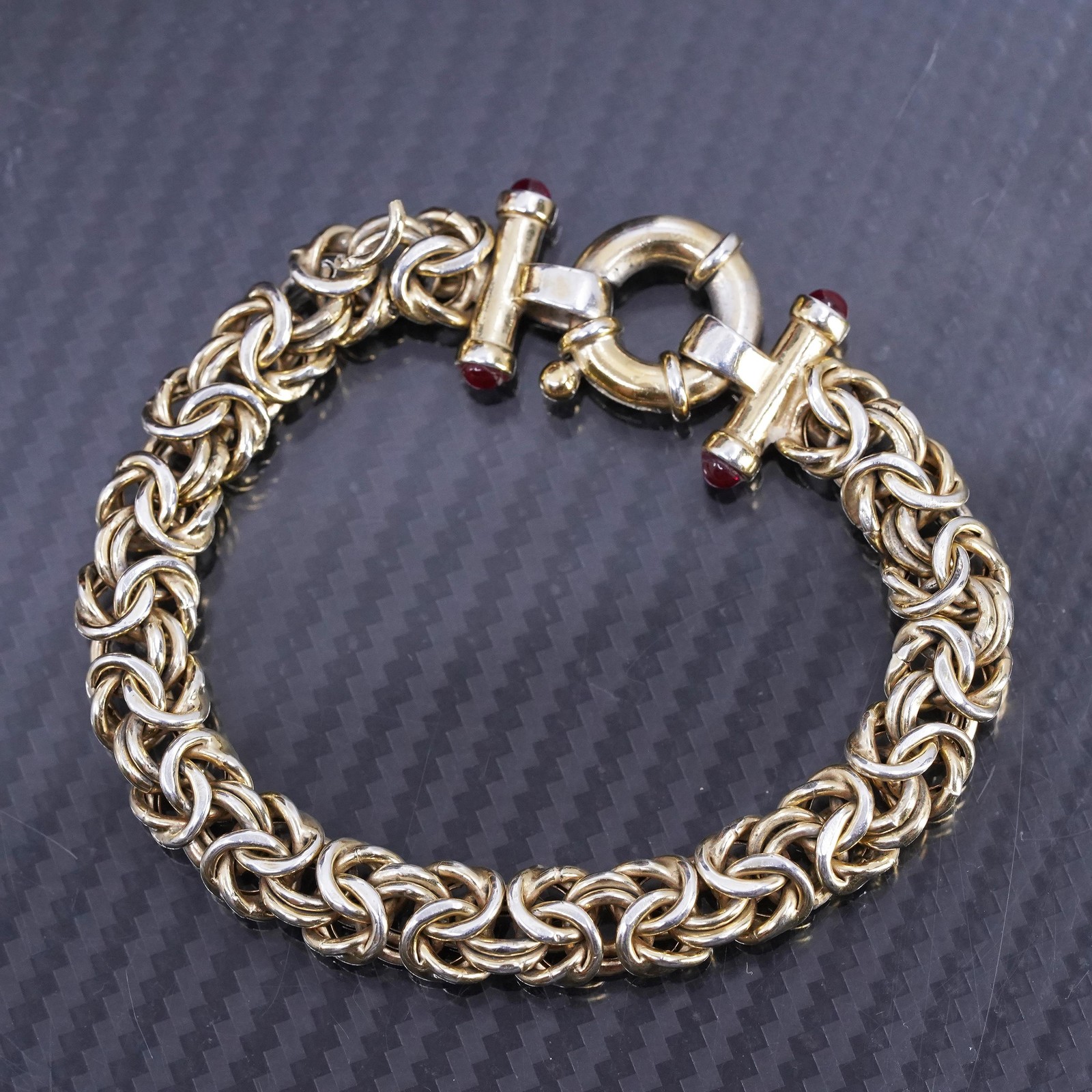 Italian Vermeil Gold Sterling Silver 925 Byzantine Bracelet