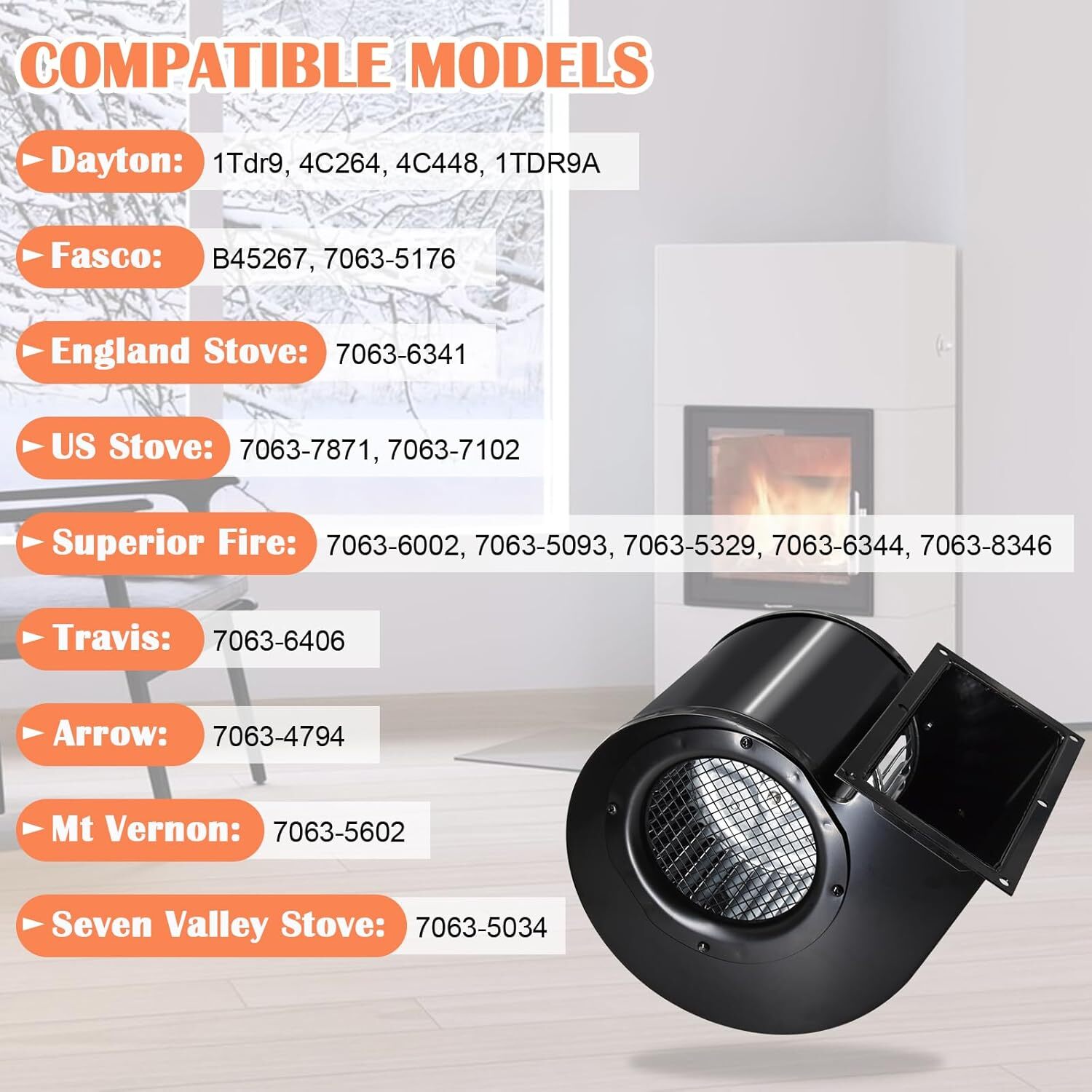 For HVAC & Furnace Blower Fan Motor-Dayton 1TDR9,Fasco B45267,US Stove 7063-7102