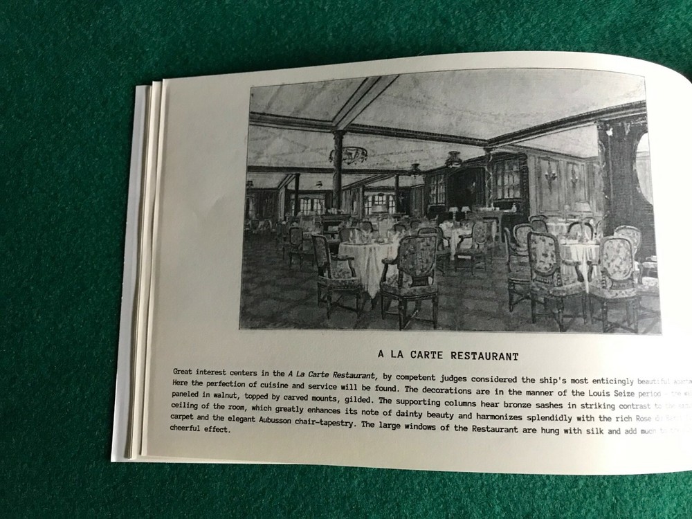 RMS OLYMPIC FIRST CLASS ACCOMMODATIONS BOOKLET 1911 REPLICA