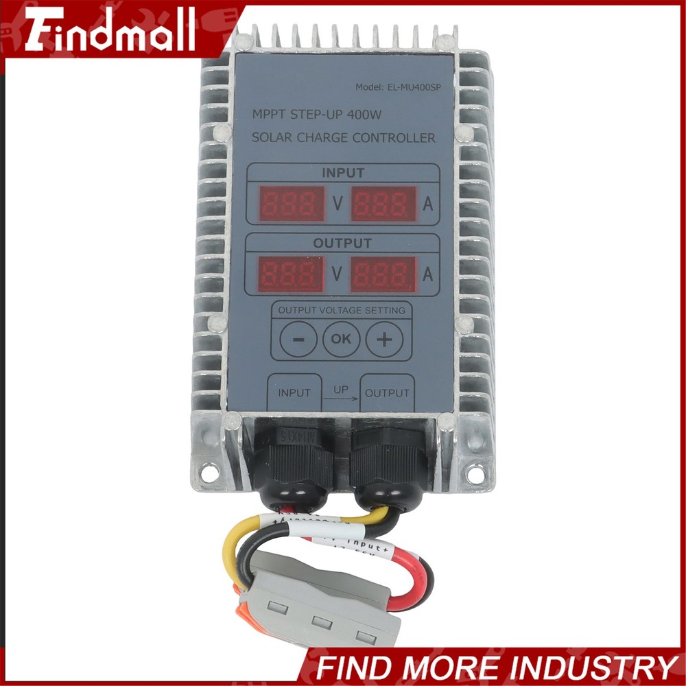 Findmall Solar Battery Charge Controller Boost MPPT Voltage Adjustable 400W