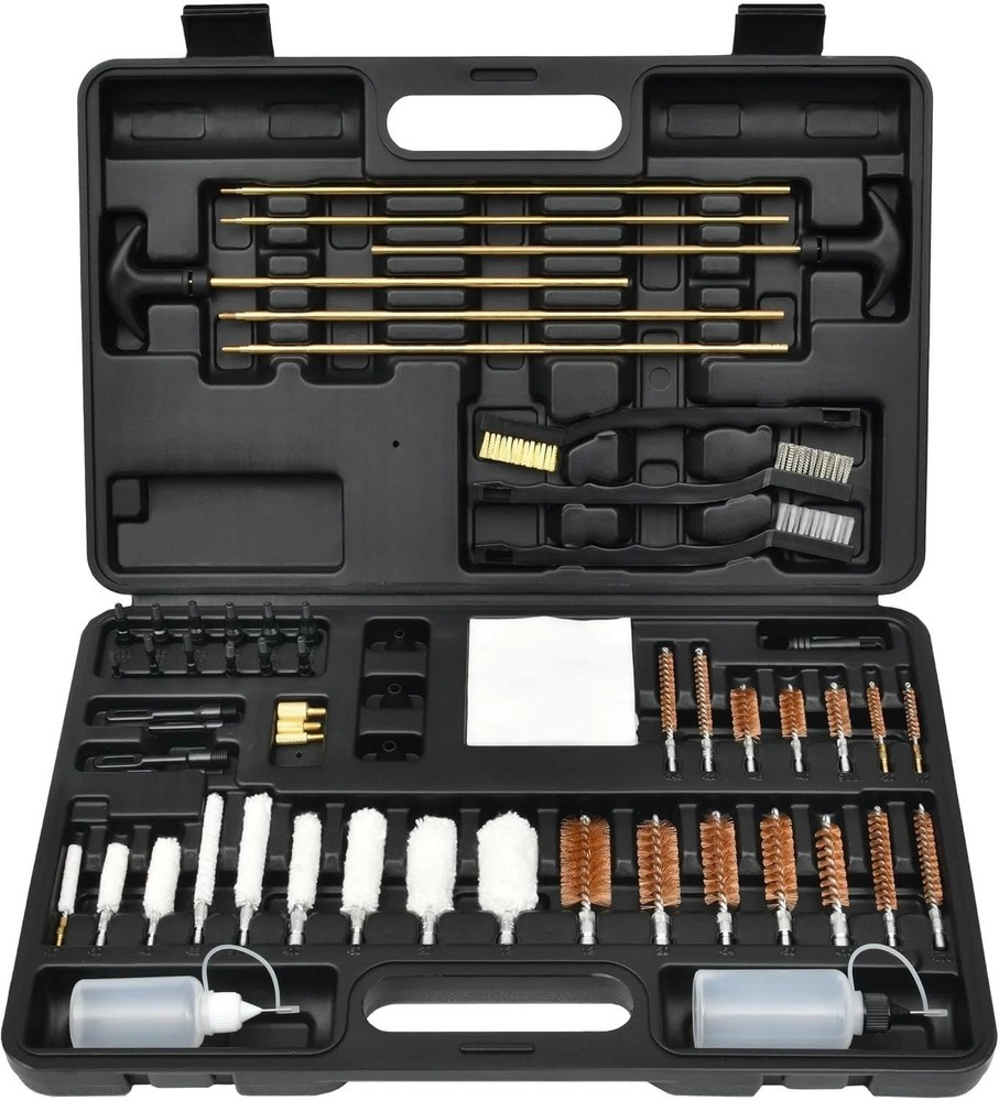 Complete Gun Maintenance Kit - Brass Rods, Brushes & Storage Case for Easy Use