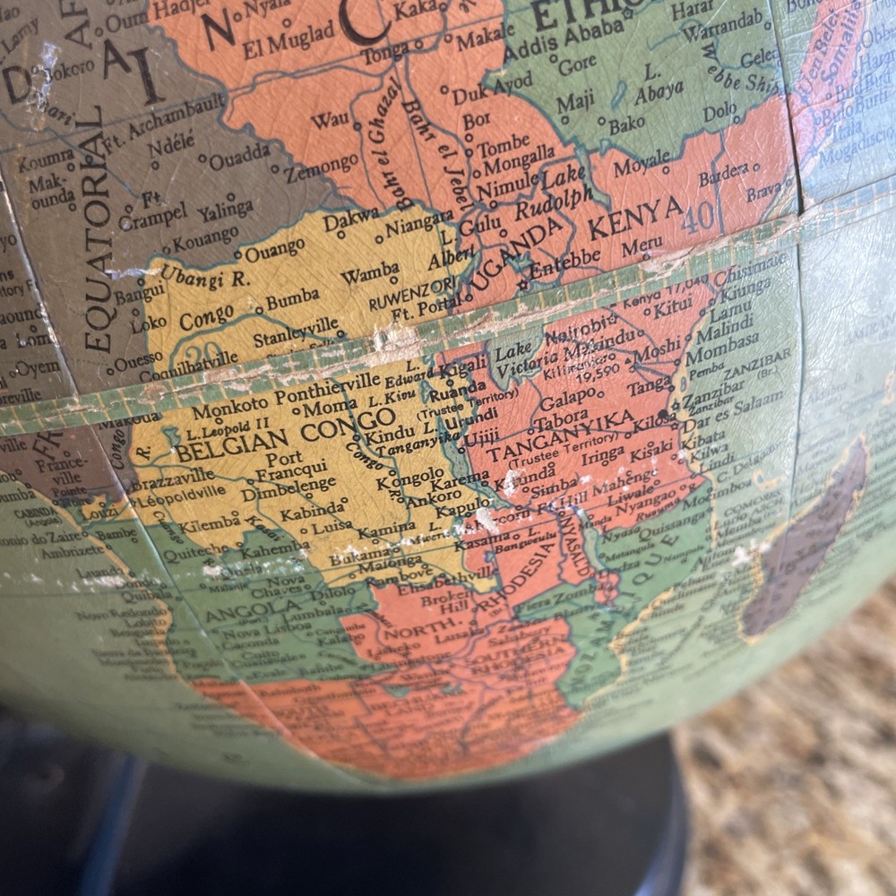 Vintage REPLOGLE 12 inch reference globe Made in USA year unknown