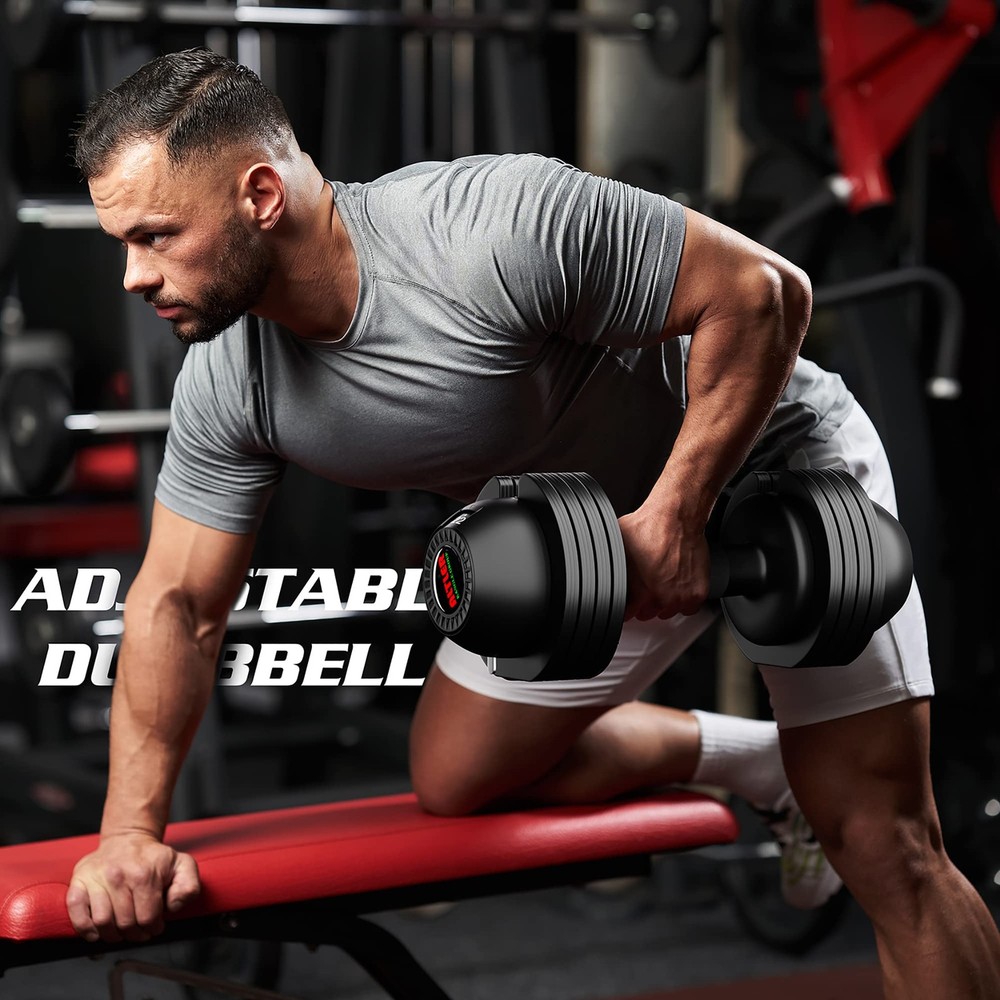 Adjustable Dumbbell Set 22lbs pair adjustable dumbbell- Perfect for Strength ...