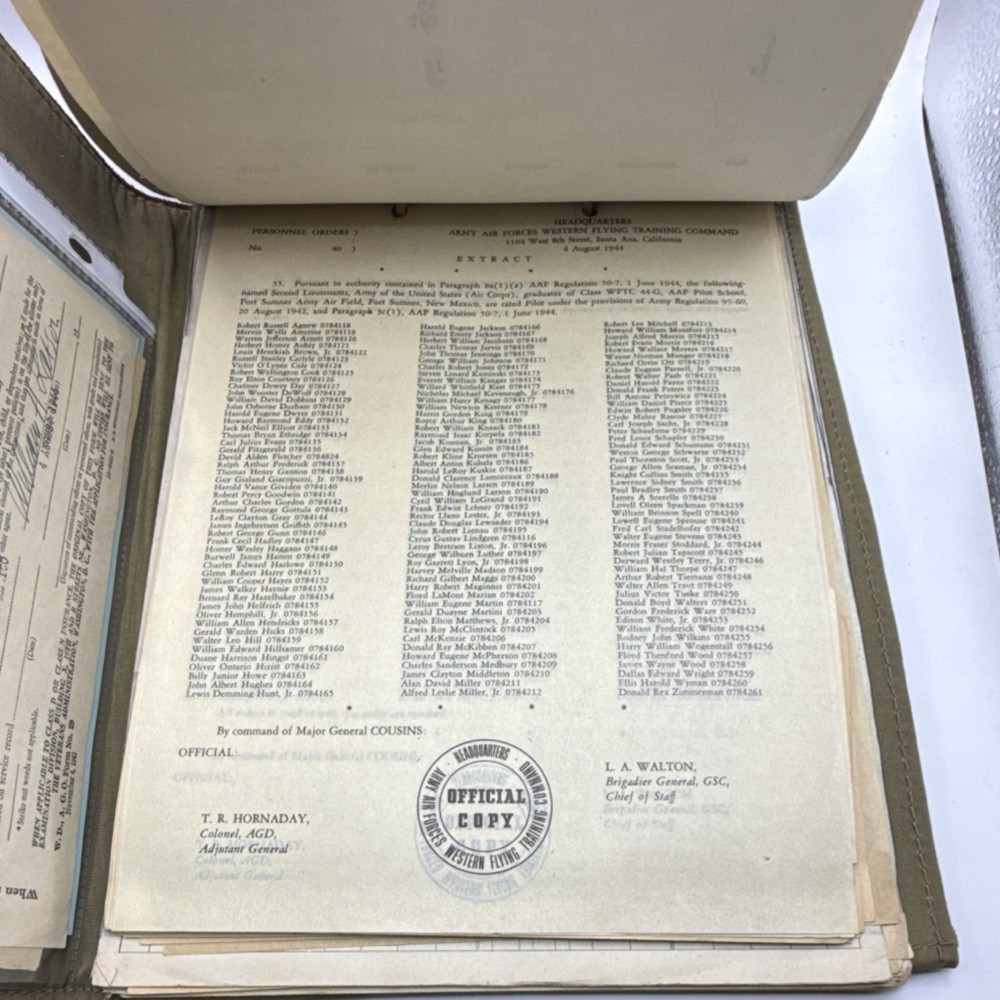 WWII US Army Air Force Pilot Navigation Kit Charts Docs Records Photos rare map