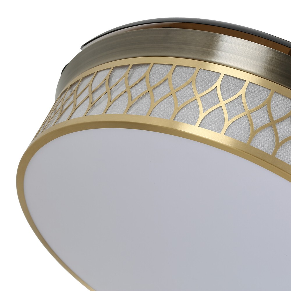 42" Ceiling Fan Light Flush Mount Ceiling Fan W/ Remote Control & Dimmable Light