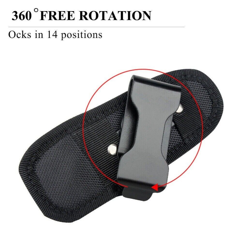 Tactical Flashlight Holder Molle Pouches 360° Rotatable Flashlight Case Pocket