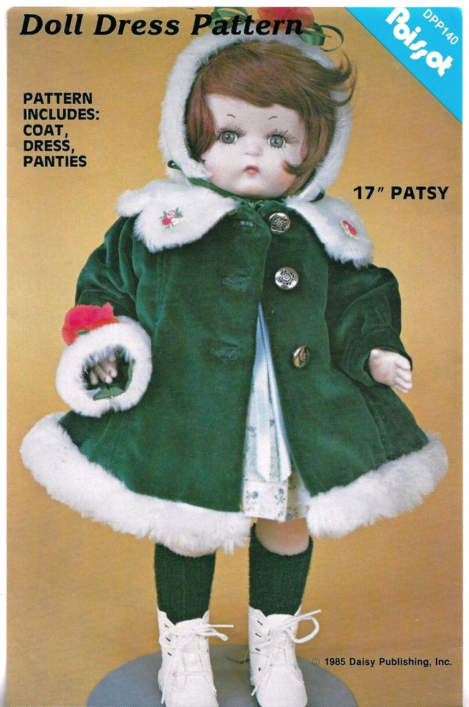 Vintage Poissot DPP 140 Sewing Pattern  17" Patsy Doll 3 Pc Outfit